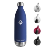 Cantimplora Termica 1L, Botella Agua Acero Inoxidable sin BPA, Botella Termo con Doble Pared, Termo Reutilizable para Escuela, Oficina