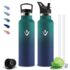 Botella Termica 500ml, sin BPA, Botella Agua Acero Inoxidable con Doble Pared, Cantimplora para Gimnasio, Senderismo, Deporte, Outdoor