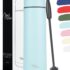 Milu Botella de acero inoxidable de 350ml 500ml 750 ml 1 L 1,5 L botella de agua aislada, termo a prueba de fugas, doble pared, apta para ácido carbónico + cepillo de limpieza (Azul Verde, 350ml)