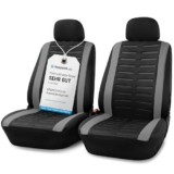 Upgrade4cars Fundas para Asientos Delanteros Set Versión 2026 | Fundas Protectores Universales en Gris para Conductor y Acompañante | Accesorios Coches Interior Decoración