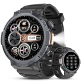 Reloj Inteligente Hombre, Pantalla AMOLED 1,53″, Autonomía 30 Días, Reloj Militar Hombre con Llamadas Bluetooth, Monitoreo Frecuencia Cardíaca/Sueño, Impermeable IP68, Más de 110 Modos Deportivos