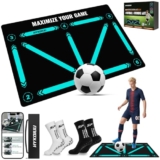 Alfombra Entrenamiento Futbol Kit 120x80cm con Vídeos de Entrenamiento y Calcetines Antideslizantes Futbol Alfombra Futbol Entrenamiento Profesional – Niños Tapete Treino Futebol