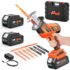 SEESII Sierra Sable, Sierra Alternativa de 2 Baterías 21V 4.0Ah, motor sin escobillas 3300 RPM, 8 cuchillas Para madera, metal, PVC, Obra y Jardín