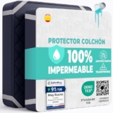 Protector Colchón 120×200 cm Funda Colchón Impermeable de Algodón Sábana Impermeable Protectora para Cama Cubre Colchón Transpirable Cover Hipoalergénico Antiácaros Antibact. Lavable a Máquina