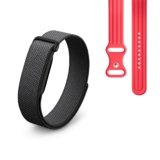 Google Fitbit Air – Pulsera de Actividad sin Pantalla con monitorización de la Actividad física – Compatible con iOS y Android – Obsidiana + Correa Deportiva de Fitbit Air – Frambuesa, Grande