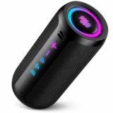 TIMU Altavoz Bluetooth 5.4 Potente, 25W Altavoces Bluetooth con 2 Modos EQ, Correa de Transporte, Compatible con PC, 8 Modos RGB, 24H de Reproducción, Emparejamiento TWS, IPX7, Micro SD y AUX