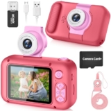 ARNSSIEN Camara Fotos Infantil con Gran Pantalla IPS 2,4″ y Lente Giratoria 180°, Camara de Fotos para Niños de 3 a 12 Años,Regalo Ideal para Cumpleaños y Fiestas, X101