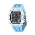 TSAR BOMBA Reloj automático de lujo para hombre, mecánico, resistente al agua hasta 50 m, analógico, reloj Tonneau para hombre, único, cuadrado, esfera grande, regalo para hombre, D-blanco plateado