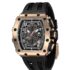 TSAR BOMBA Reloj automático para hombre, mecanismo de esqueleto, barril de zafiro de lujo, bisel de acero inoxidable 316L, resistente al agua, 50 m, tonneau, regalo deportivo para hombre