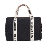 CHILDHOME, Mommy Bag, bolso cambiador, maternidad, bolso de viaje, gran capacidad, cambiador, correa ajustable, compartimentado, bolsillo térmico, abertura para la maleta, Signature Negro