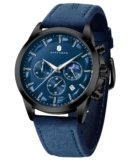 BENYAR by Relojes para Hombre Cronógrafo Indicación de Fecha 50M Reloj de Pulsera Impermeable Reloj de Pulsera clásico para Hombre Relojes analógicos de Cuarzo de Lujo Casual con Correa