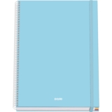Dohe – Cuaderno A4 Cuadriculado – 100 Hojas Grosor 90 gr/m², Tamaño 22,8×30 cm, Tapa Dura, Cierre Anillas y Goma Elástica, Cuadrícula 5 mm, Material Escolar – SERENITY Azul
