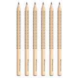FABER-CASTELL 205275 – Estuche de lápices Jumbo Grip, dureza HB, 6 lápices de madera natural