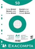 Exacompta – 12606E – 50 fichas bristol rejilla perforada 5×5 – en film – compatible con impresora inkjet, láser y fotocopiadora – formato 210 x 297 mm – color blanco
