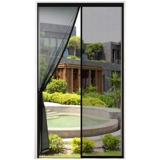 ENGROSAR Mosquitera Magnetica, 110x220CM Cortina para Puerta Exterior de Balcón/Patio, Se Cierra Automáticamente, Fácil Instalación sin Taladrar (Negro)