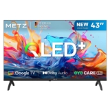 Metz TV 43 Pulgadas Smart TV, Televisor 43” QLED, HDR10, Dolby Audio, Chromecast Integrado, WiFi, Bluetooth 5.1, HDMI 2.1, DVB-T2/S2/C, Ci+, 43MQH7000Z (Modelo 2026)