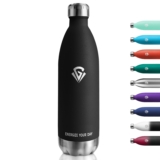 Termo Botella Agua 1L, Cantimplora Acero Inoxidable sin BPA, Botella Termica Reutilizable a Prueba de Fugas, Botella Agua para Niños, Escuela, Oficina, Gimnasio y Actividades al Aire Libre​