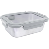 Nerthus FIH 1543 fiambrera acero inoxidable 1200 ml con tapa cristal hermética apta microondas sin tapa ideal trabajo