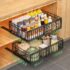 YheenLf Organizador de Cajones,Bandeja Extraible Armario Cocina,Instalación Conveniente Gavetas Deslizantes Para Armarios,Blanco,39.5×23.5×19.5cm,HCF003LW-1
