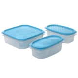 Tatay Recipientes Herméticos Para Alimentos Top Flex | Set de 3: 1×1,3L + 2×0,5L | Tapa a Presión | Tupper Hermético | Apto Microondas, Lavavajillas, Nevera, Congelador | Plástico sin BPA, Azul