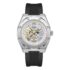 BUREI Reloj de cuarzo analógico de acero inoxidable de dos tonos para hombre, regalo para hombre (plata dorada)