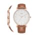 BUREI Reloj de Hombre Minimalista Ultra Delgado Pantalla de Fecha Pantalla Grande Simple y Banda de Acero Inoxidable