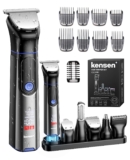 kensen Afeitadora Corporal Masculina 6 en 1, 2 Velocidades Depiladora Corporal Hombre, IPX6 Impermeable Recortadora con Cabezal Magnético para Cuerpo, Barba, Nariz y Genitales, 120 mins Uso