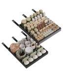 NETEL Pack de 2 cajones extraibles telescópicos para cocina，bandeja extraible armario cocina，Ancho ajustable 32-52 cm, Fondo 50 cm，sin perforaciones,Fijación Autoadhesiva o con Tornillos，Negro