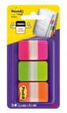 Post-it Index Marcadores Rígidos, Medio, Rosa y Verde, 25.4 mm x 38.1 mm, 36 Unidades/Dispensador, 1 Dispensador/Paquete
