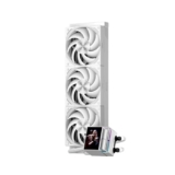 PCCOOLER AIO Enfriador líquido para CPU, pantalla LCD IPS de 2,4 pulgadas, enfriador líquido de 360 mm compatible con AM4, AM5, Intel LGA 1700/1851/115X CPS (DS360 Display WH)