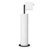 niffgaff Soporte para Papel higiénico Negro de pie para Almacenamiento de Papel higiénico, de Acero Inoxidable, sin Agujeros, para Inodoro, Resistente al Agua