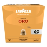 Lavazza Qualità Oro, 60 Cápsulas de Aluminio Compatibles con Máquinas Nespresso, con Notas Afrutadas y Florales, 100% Arábica, Intensidad 8/13, Tueste Ligero