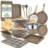 Tefal Ingenio Enjoy – Juego de 2 Sartenes 22/28 cm + 2 Cazos 18/20 cm + Mango extraíble, Apto inducción, antiadherentes, revestimiento titanio, Thermo-signal, apto horno