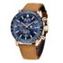 BENYAR Relojes Hombre Analógico Cronografo Impermeable Luminoso Fecha Reloj Pulsera Hombre Negocios Casual Relojes Elegante Regalo para Hombre,Correa Azul/Esfera Azul/Caja Dorada