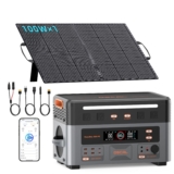 3600W Estación de Energía Portátil PowerMax 3600PE con 1 Panel 100W, Generador Solar 2016Wh, Batería LiFePO4, Carga Rápida 80% en 45min, APP, Power Station para Camping/Caravana/Emergencias