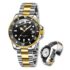 Michael Kors Pulsera para mujer de metal dorado rosa con piedras semipreciosas y cierre deslizante