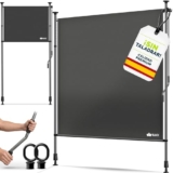 Tillvex® Toldo vertical antracita con manivela, protección visual extensible y opaca, 200 x 310 cm, para balcón, terraza, jardín