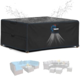 SIRUITON Fundas para Muebles de jardín de 250x250x90cm con ventilación de Aire,Impermeable,Resistente al Viento,Tela Oxford 300D Resistente a desgarros,Funda Grande para Patio,Cubierta de