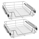 UISEBRT – 2 cajones de cocina telescópicos, para armario de cocina o dormitorio, con cesta extraíble (60 cm)