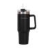 Coolflask Botella de agua aislada de 2 litros, jarra de agua de medio galón con popote y 3 tapas, botella de agua grande aislada, botella de agua al vacío de acero inoxidable para gimnasio, deportes y