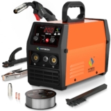 HITBOX 3 en 1 Soldador de Hilo Sin Gas 130A 230V Digital Portátil Digital Soldador MIG ARC LIFT TIG inversor soldadores con Antorcha & 0.8mm Núcleo de Flujo, Ideal para Soldadores Principiantes