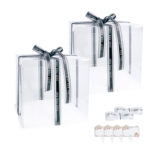 Vebetter – Cajas para tartas transparentes (22 x 22 cm, reutilizables, caja de pastel de plástico, cinta para tartas y expositores de postre, 6 pulgadas)