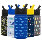 Simple Modern Kids Water Bottle with Straw Lid | Insulated Stainless Steel Reusable Tumbler for Toddlers, Girls, Boys | Summit Collection | 18oz, Shark Bite