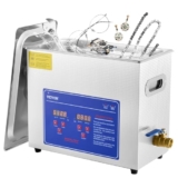 VEVOR Limpiador ultrasónico, 6L Limpiador Ultrasonidos Profesional de Acero Inoxidable, 180W Máquina de Ultrasonido con Temporizador Digital, Temperatura Ajustable, para Joyas, Relojes, Laboratorio