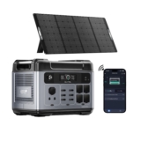 OUKITEL P2001 Plus Estación de Eléctrica Portátil 2048Wh con Panel 400W, Generador Solar de Batería LiFePO4, 4 salidas AC 2400W (4800W Pic), con Funda Protectora, Carga Rápida de 1H, Viajes y Camping