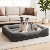 FURTIME Cama Perro Grande, Cama Ortopédica para Perros, 89x64x18cm
