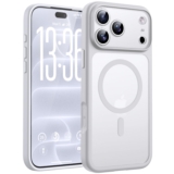 TOCOL Funda para iPhone 18 Pro MAX, Compatible con MagSafe, Blanco | Imanes Integrados, Cubierta Botón Cámara, Protección Cámara, Resistencia Caídas Militar, Mate Semitransparente Case