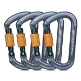 Mosquetones de Bloqueo, Mosquetones de Escalada Gancho Mosquetón de Trabajo Pesado con Tapón de Rosca para Camping, Hamacas, Columpio, Llavero (28KN 4Pack)