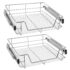 Kitstorack Organizador Bajo Fregadero Extraíble de 2 Niveles, Pack de 2, Cestas de Malla de Gran Capacidad, Estante Ajustable en Altura con Diseño en L para Cocina, Baño y Lavandería, Negro