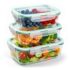 ComSaf Tarros de cristal con tapa 500–1000 ml, pack de 6 para cocina | Frascos de vidrio, Botes cocina almacenaje, Tapas de acacia, Harina, Cereales, Azúcar, Vidrio borosilicato